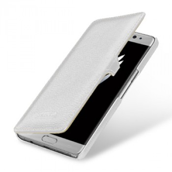 Кожаный чехол горизонтальная книжка (премиум нат. кожа) с крепежной застежкой для Samsung Galaxy Note 7