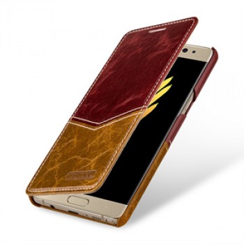 Кожаный чехол горизонтальная книжка (2 вида премиум нат. кожи) для Samsung Galaxy Note 7