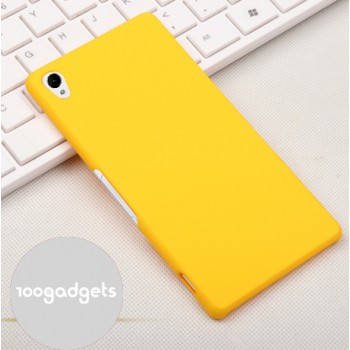 Пластиковый матовый грязестойкий чехол для Sony Xperia Z3 Желтый