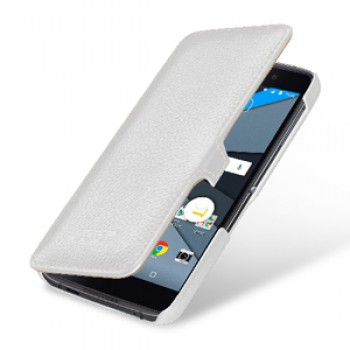 Кожаный чехол горизонтальная книжка (премиум нат. кожа) с крепежной застежкой для BlackBerry DTEK50