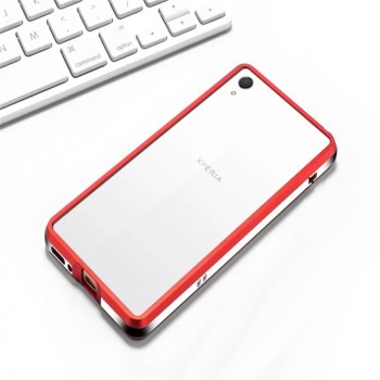 Металлический округлый бампер сборного типа на винтах для Sony Xperia XA Красный