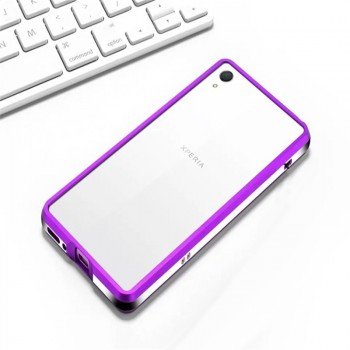 Металлический округлый бампер сборного типа на винтах для Sony Xperia XA Фиолетовый