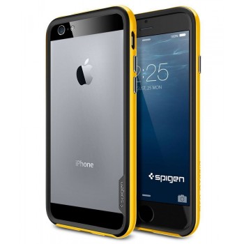 Премиум двухосновный силикон-пластик бампер для Iphone 6 Желтый