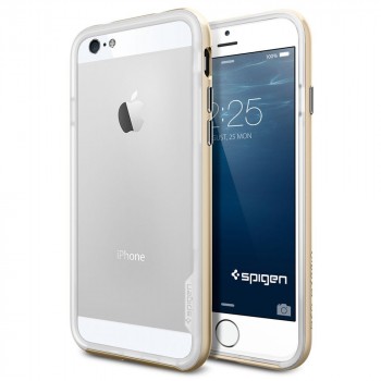 Премиум двухосновный силикон-пластик бампер для Iphone 6 Белый