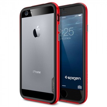 Премиум двухосновный силикон-пластик бампер для Iphone 6 Красный