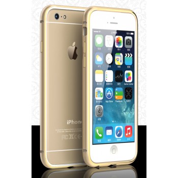 Металлический бампер с золотой окантовкой и отверстиями для улучшенного приема сигнала для Iphone 6 Бежевый