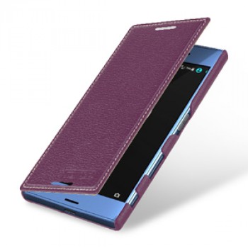 Кожаный чехол горизонтальная книжка (премиум нат. кожа) для Sony Xperia XZ/XZs 