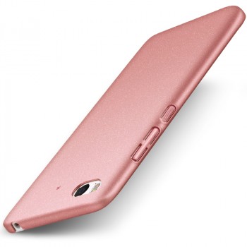 Пластиковый непрозрачный матовый чехол Металлик с улучшенной защитой элементов корпуса и повышенной шероховатостью для Xiaomi Mi5S Розовый