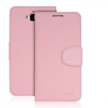 Чехол портмоне подставка на силиконовой основе на магнитной защелке для Huawei Honor 4C Pro Розовый