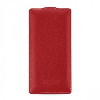 Кожаный чехол вертикальная книжка с защёлкой для Sony Xperia Z3 Красный