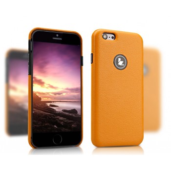 Кожаный чехол накладка серия Back Cover для Iphone 6 Оранжевый