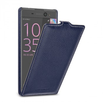 Кожаный чехол вертикальная книжка (премиум нат. кожа) с крепежной застежкой для Sony Xperia XA Ultra