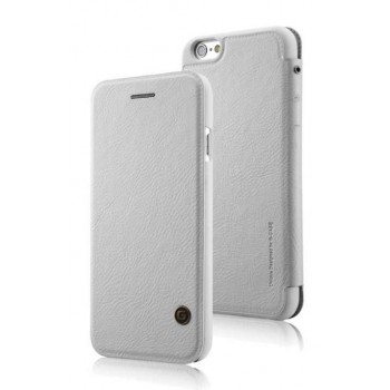 Кожаный дизайнерский чехол-флип с отделением для карт для Iphone 6 Белый