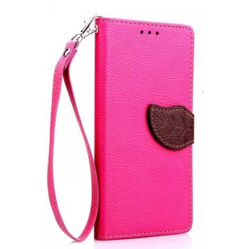 Текстурный чехол портмоне подставка с дизайнерской застежкой для Huawei Mate 8 Розовый