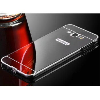 Гибридный металлический двухкомпонентный чехол с поликарбонатной крышкой с зеркальным покрытием для Samsung Galaxy A3 Черный