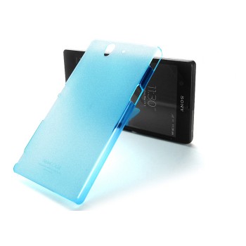 Пластиковый матовый полупрозрачный чехол для Sony Xperia Z Голубой