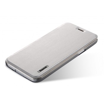 Тонкий чехол флип на пластиковой основе для Samsung Galaxy S5 Mini Белый