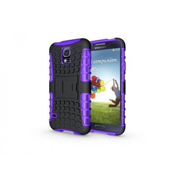 Экстрим противоударный чехол для Samsung Galaxy S5 Mini с подставкой и текстурой шины Фиолетовый