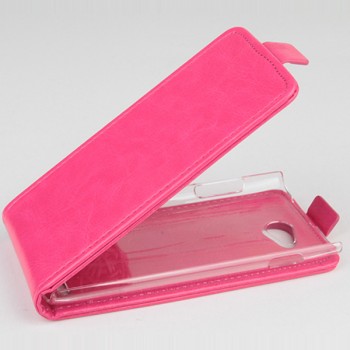 Чехол вертикальная книжка на пластиковой основе для Philips i928 Розовый