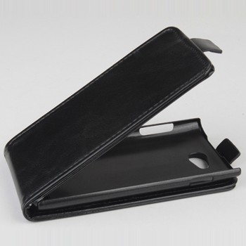 Чехол вертикальная книжка на пластиковой основе для Philips i928 Черный