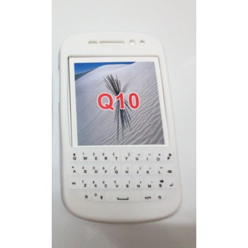 Силиконовый матовый непрозрачный чехол для BlackBerry Q10 Белый