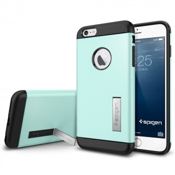 Силиконовый премиум чехол с поликарбонатной крышкой и функцией подставки для Iphone 6 Plus Синий
