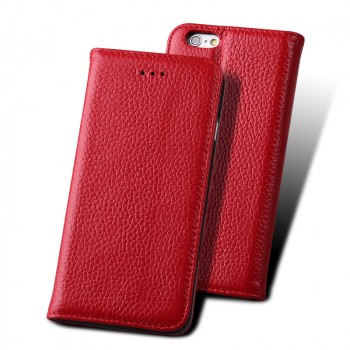 Кожаный чехол флип подставка со слотом для карты для Iphone 6 Plus Красный