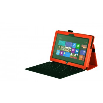 Чехол кожаный Full cover для Microsoft Surface Pro Оранжевый