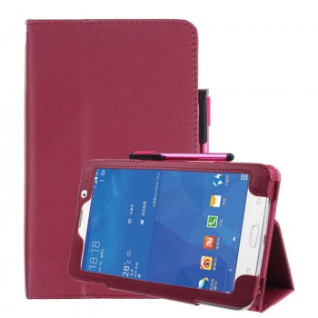 Чехол книжка подставка с рамочной защитой экрана и крепежом для стилуса для Samsung Galaxy Tab A 7 (2016) Пурпурный