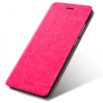 Глянцевый водоотталкивающий чехол флип подставка на силиконовой основе для Asus ZenFone 3 Розовый