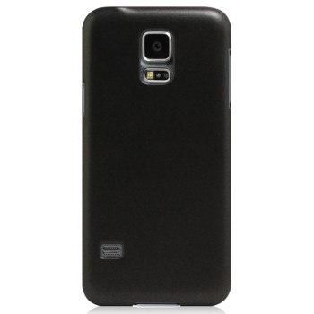 Пластиковый матовый металлик чехол для Samsung Galaxy S5 Mini Черный