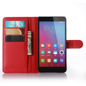 Чехол портмоне подставка на магнитной защелке для Huawei Honor 5X Красный