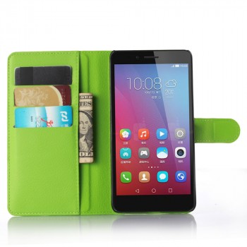 Чехол портмоне подставка на магнитной защелке для Huawei Honor 5X Зеленый