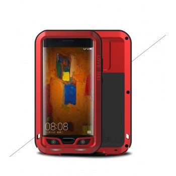 Эксклюзивный многомодульный ультрапротекторный пылевлагозащищенный ударостойкий нескользящий чехол алюминиево-цинковый сплав/силиконовый полимер для Huawei Mate 9 Pro Красный