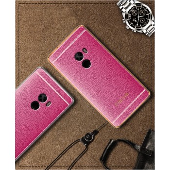 Силиконовый чехол накладка для Xiaomi Mi Mix с текстурой кожи Розовый