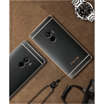 Силиконовый чехол накладка для Xiaomi Mi Mix с текстурой кожи Черный