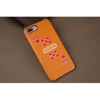 Кожаный чехол накладка (премиум нат. кожа) с принтом для Iphone 7 Plus/8 Plus 