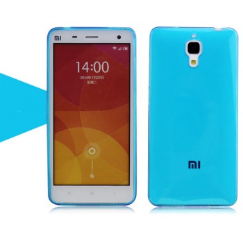 Силиконовый матовый полупрозрачный чехол для Xiaomi Mi4 Голубой