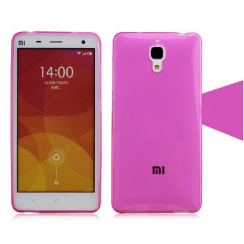 Силиконовый матовый полупрозрачный чехол для Xiaomi Mi4 Розовый