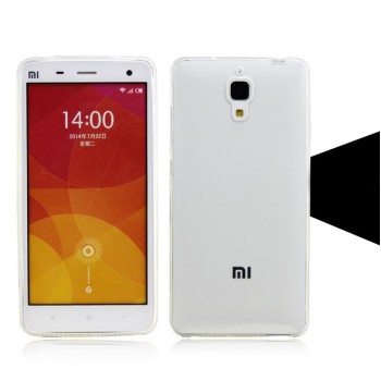 Силиконовый матовый полупрозрачный чехол для Xiaomi Mi4 Белый