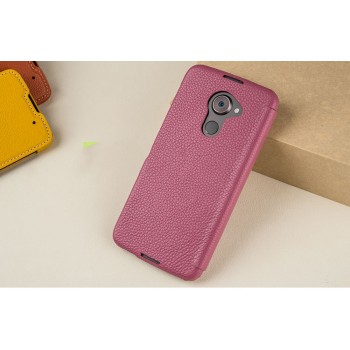Кожаный чехол портмоне (премиум нат. кожа) для Blackberry DTEK60 Розовый