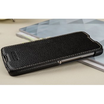 Кожаный чехол портмоне (премиум нат. кожа) для Blackberry DTEK60 Черный