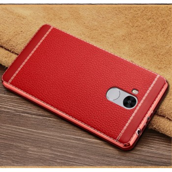 Силиконовый чехол накладка для Xiaomi RedMi 4 Pro с текстурой кожи Красный