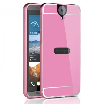 Двухкомпонентный чехол с металлическим бампером и поликарбонатной накладкой с отверстием для лого для HTC One E9+ Пурпурный