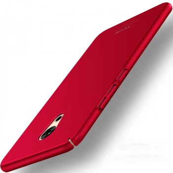 Пластиковый непрозрачный матовый чехол с допзащитой торцов для Meizu Pro 6 Plus Красный