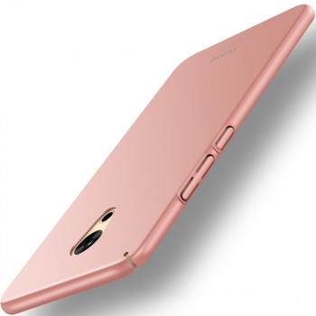 Пластиковый непрозрачный матовый чехол с допзащитой торцов для Meizu Pro 6 Plus Розовый