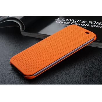 Точечный чехол флип с функциями оповещения для HTC Desire 830 Оранжевый