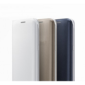Чехол флип на пластиковой основе с отсеком для карт для Samsung Galaxy S6 Edge
