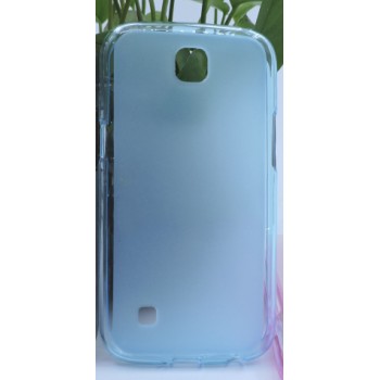 Силиконовый матовый полупрозрачный чехол для LG K3 Голубой