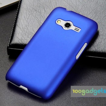 Пластиковый матовый чехол серия Metallic для Samsung Galaxy Ace 4 Синий